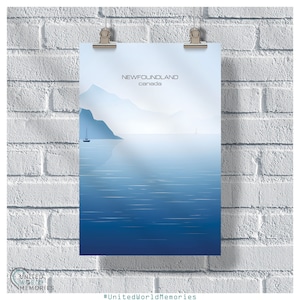 Newfoundland and Labrador Minimalist Iceberg Alley Poster, Newfoundland and Labrador Canada Vintage Retro Print, Nature Lovers Gift