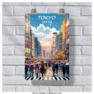Tokyo Shibuya Crossing Poster, Tokyo Travel Poster, Japan Poster, Office Wall Decor, Asia Travel Print, Tokyo Gift