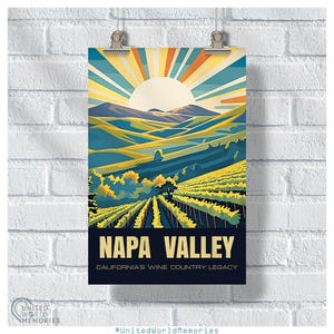 California’s Wine Country Legacy Napa Valley Poster, California Wall Art, Napa Valley Print