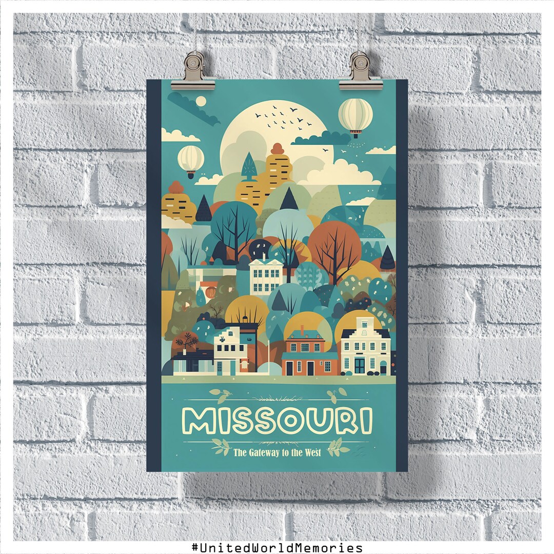 Missouri Travel Poster, Gateway to the West Poster, Missouri Vintage ...
