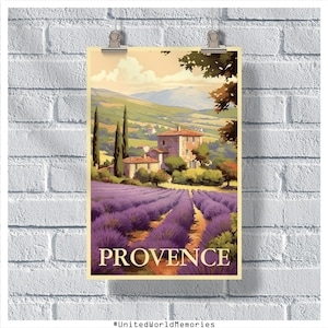 Provence Travel Poster, Provence Lavender Fields Poster, France Poster, Provence Wall Art, Provence Gift Idea,Provence France Vintage Poster