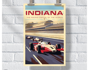 Indianapolis Speedway Glory Poster, Indiana Travel Print
