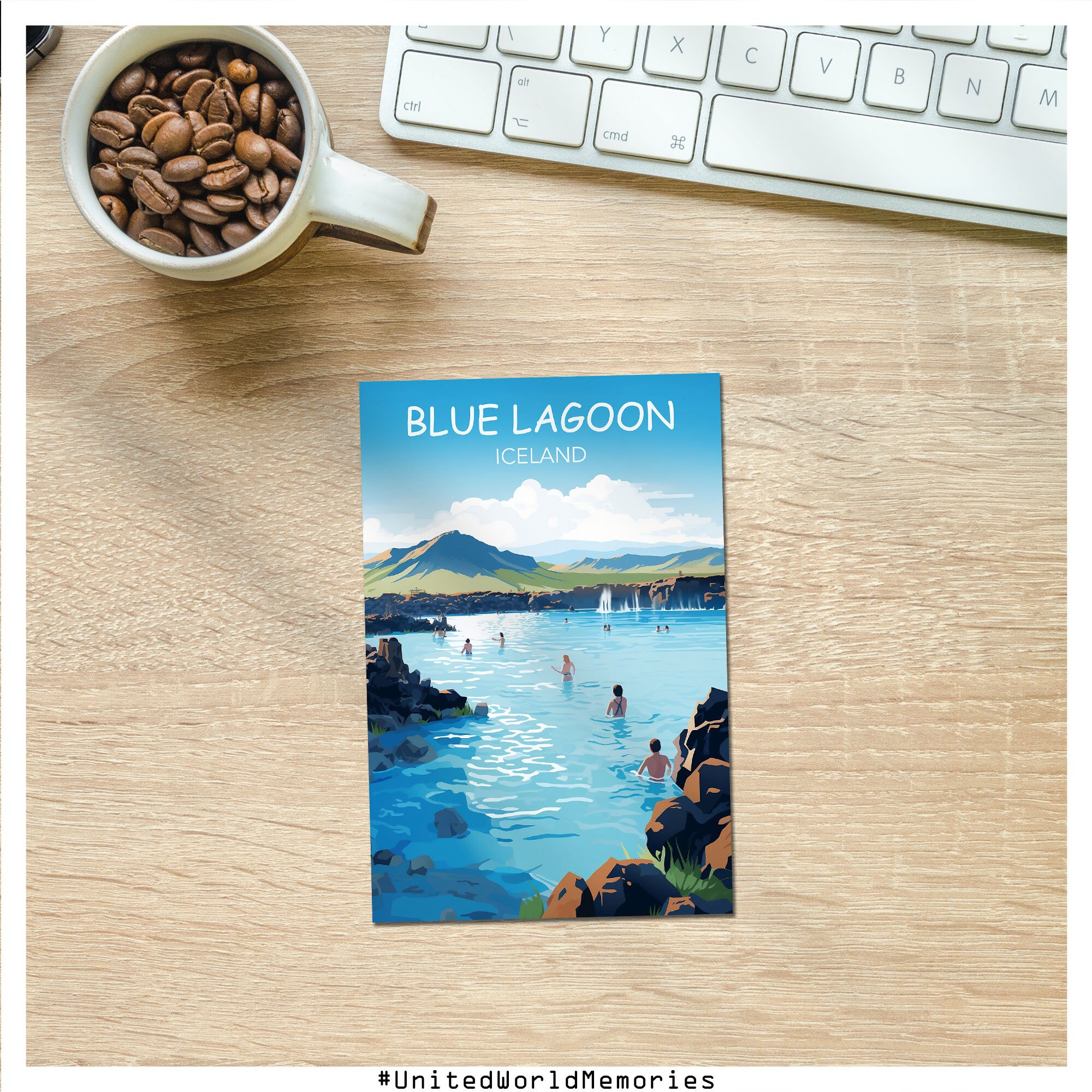 Blue Lagoon Travel Poster, Blue Lagoon Relaxation Poster, Iceland
