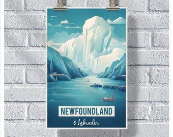 Newfoundland and Labrador Poster, Newfoundland Iceberg Poster, NL Canda Poster, Wall Decor, Canada Art, Canada Gift, Newfoundland Poster
