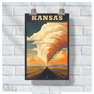 Tornado Alley Drama Poster, Kansas USA Travel Print