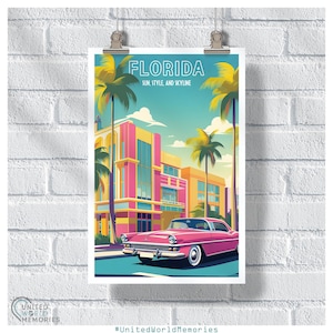 Art Deco Dreams – Miami Florida Poster, Florida Travel Print