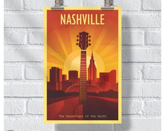 The Soul of the South Nashville Poster, Tennesse Wall Art, Nashville Print
