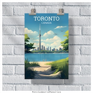 Toronto Islands Poster, Toronto Travel Poster, Canada Poster, Toronto Vintage Retro Poster, Canada Wall Art, Toronto Wall Decor