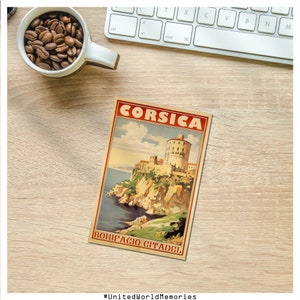 Corsica Travel Poster, France Poster, Bonifacio Citadel Poster, Corsica Wall Art, Corsica Gift Idea, Corsica France Vintage Poster image 4