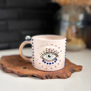 Evil eye mugs, ceramic mug, handmadeceramicmug