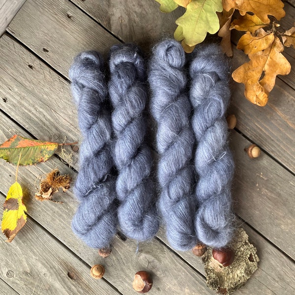 MOHAIR deluxe "Stahlblau", Kidmohair/Seide