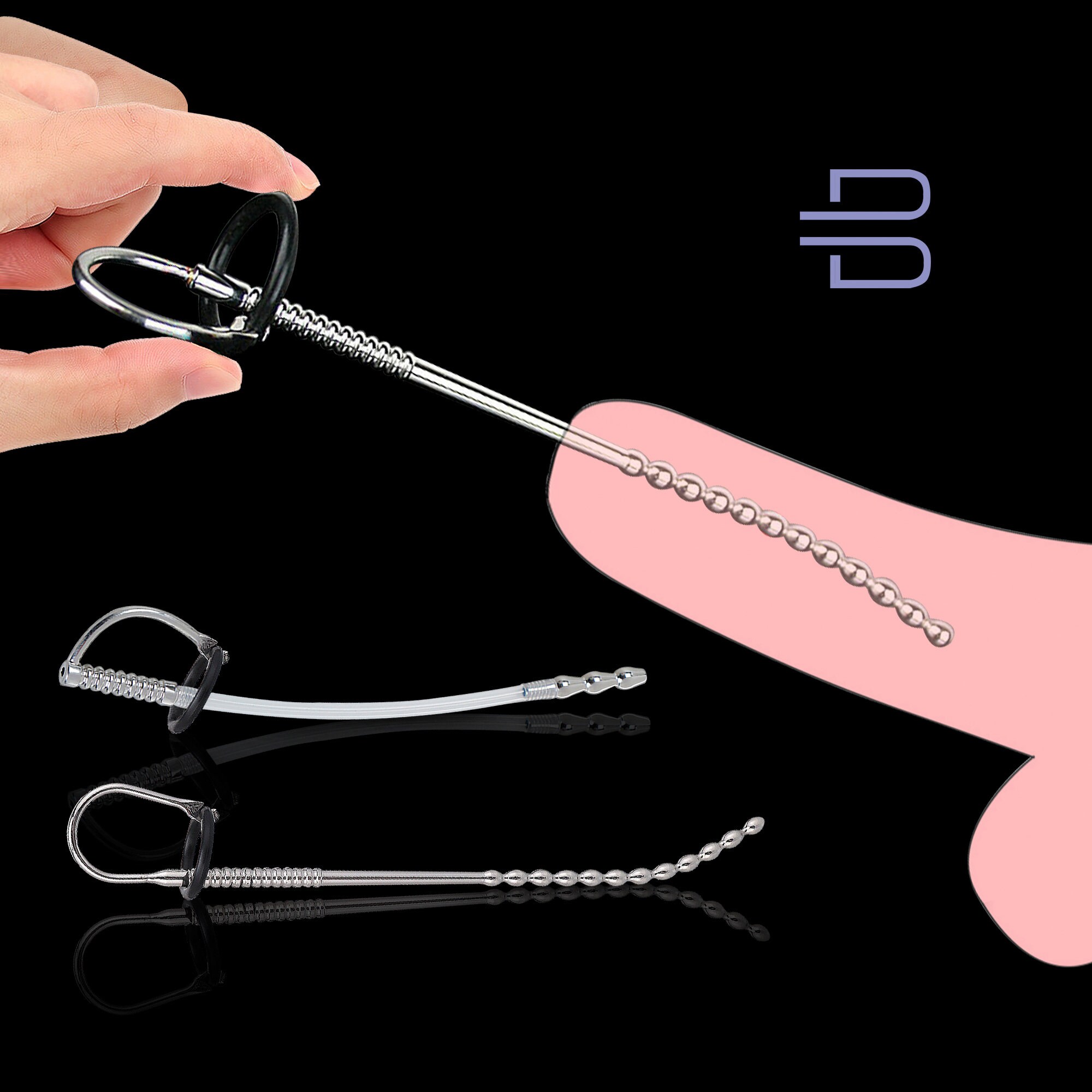 Steel Urethral Plug With Silicone Rings,urethral Dilator,penis Plug Etsy