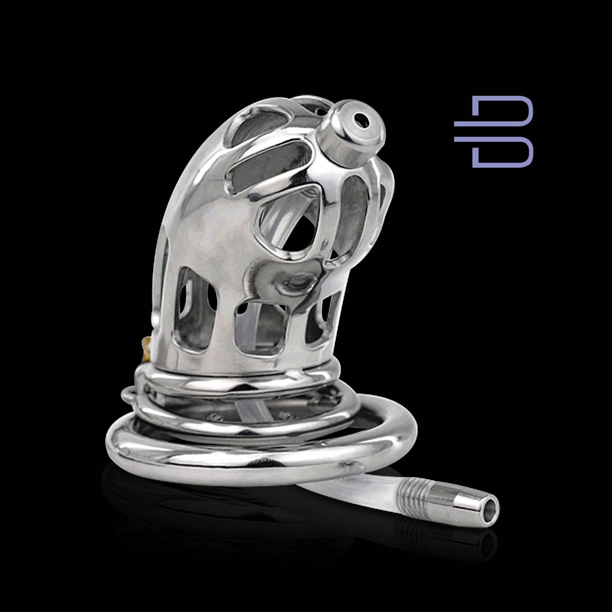 Steel Plated Male Chastity Device Cock Cage Penis Locking Tube Cage 3 Styles