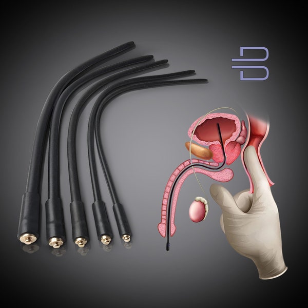 Male Penis Ring Silicone Urethral Plug,Electric G-spot Prostate Stimulation Medical,E-Stim Urethral Sound Penis Plug, Male Toy