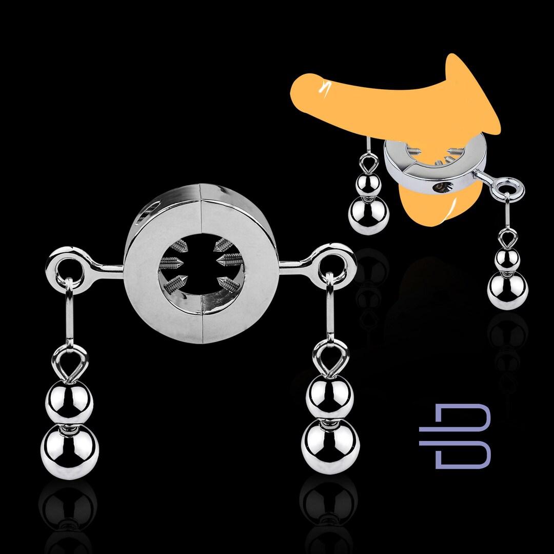 Locking CBT Ring With Spikes,ball Crusher,cock and Ball Torture Device, BDSM Smasher, Testicle