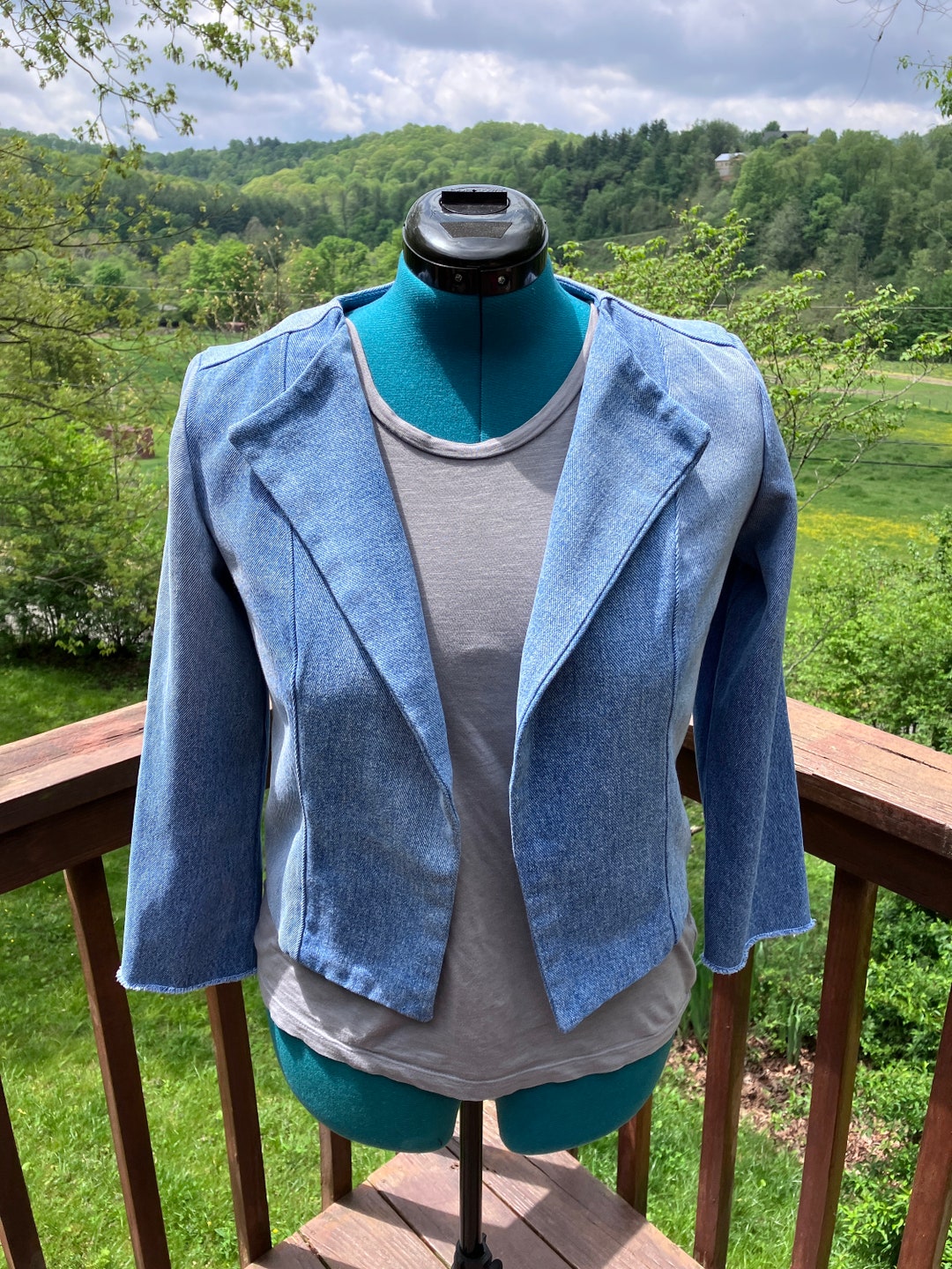 Womens Denim Jacket Made From Two Upcycled Quality Jeans / Etsy