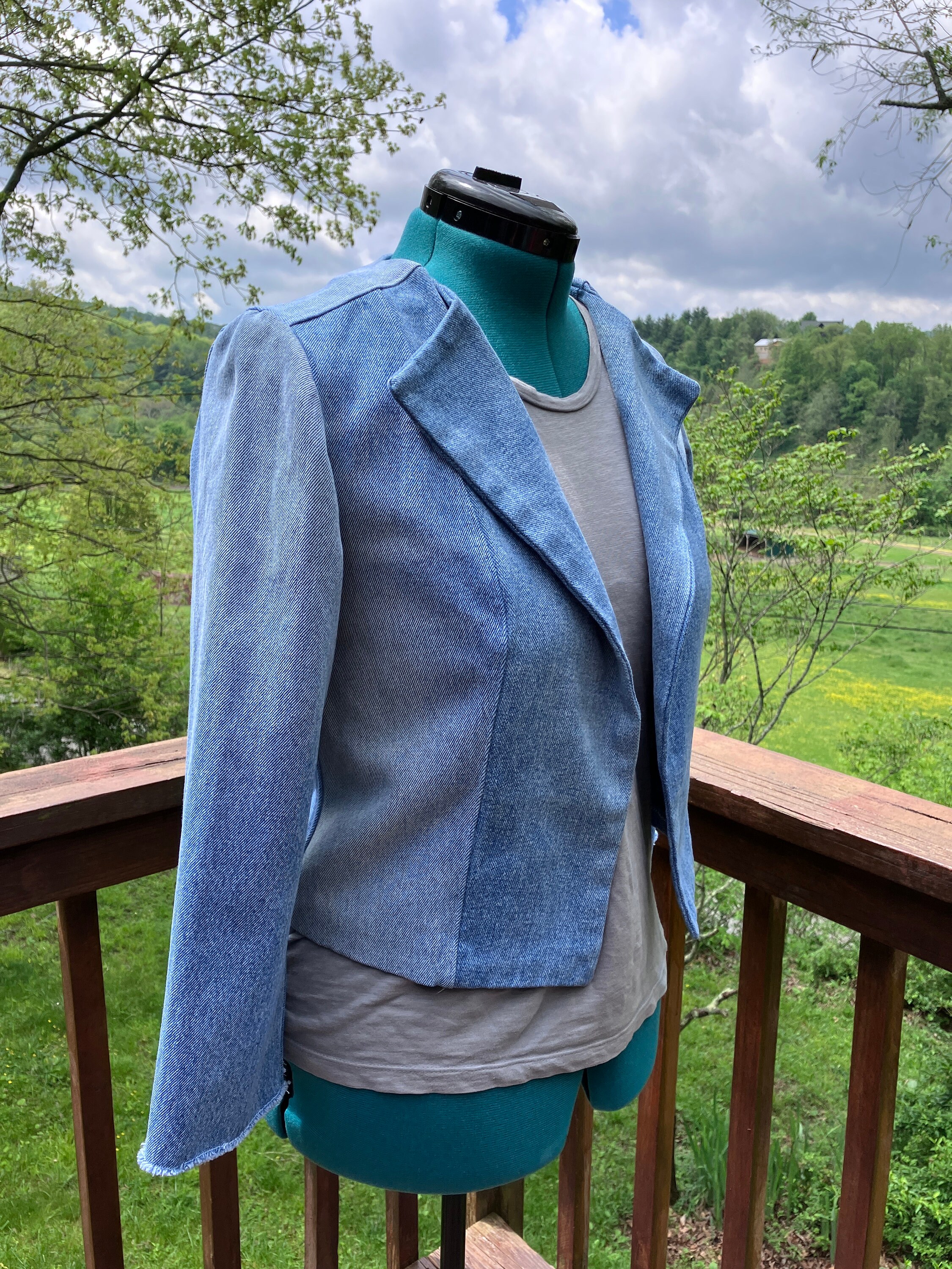 Womens Denim Jacket Made From Two Upcycled Quality Jeans / Etsy