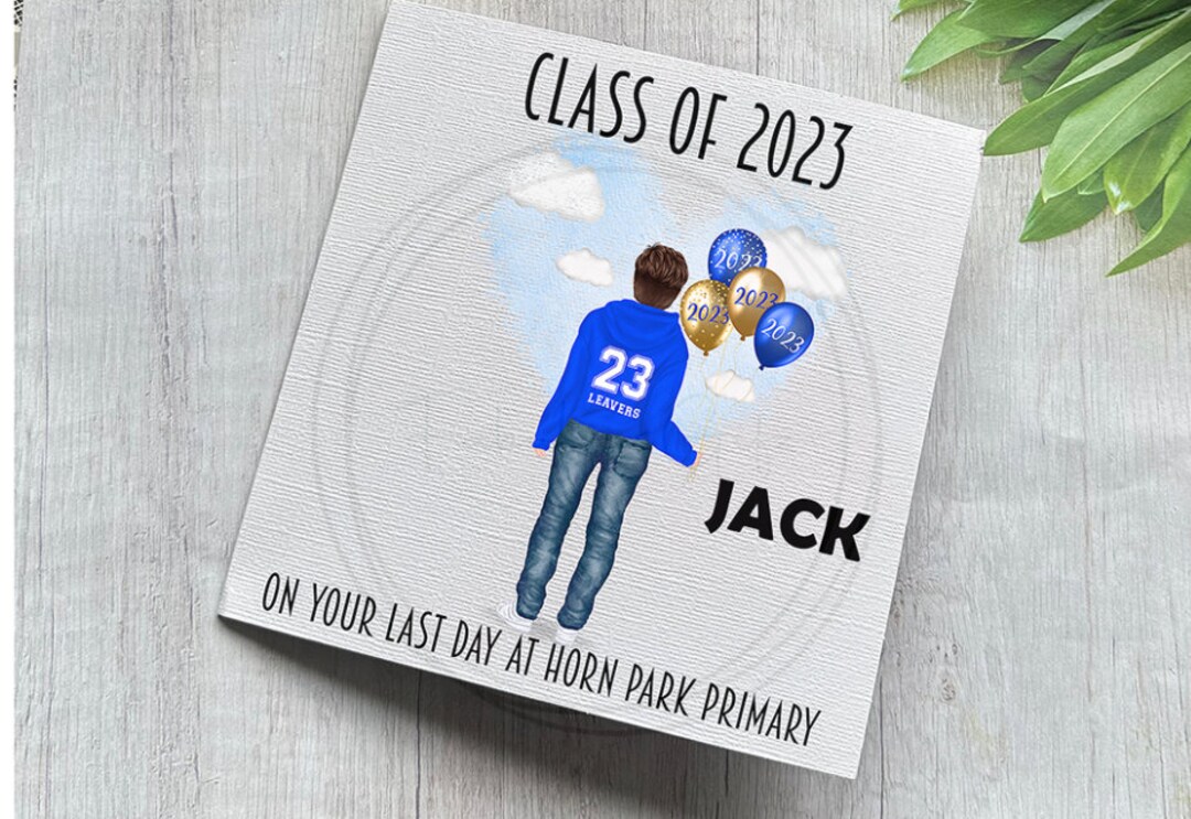 Personalised Leavers 2023 Card Royal Blue Jumper Leavers Etsy