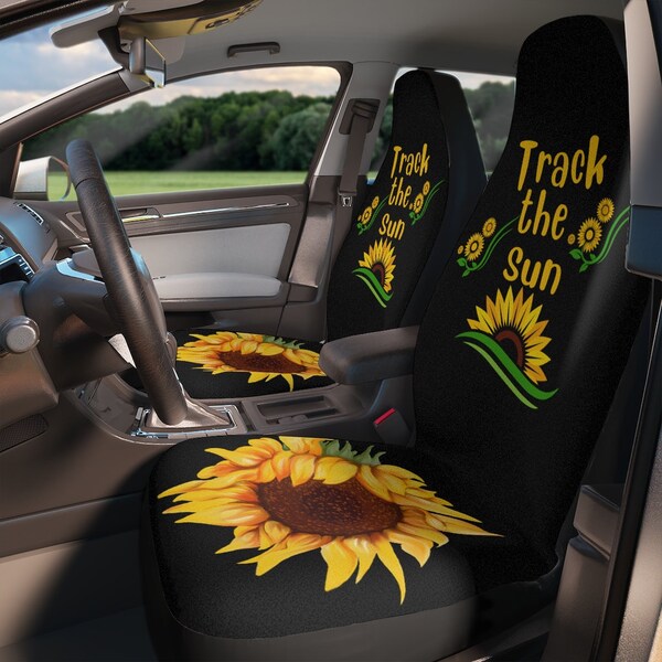 Yellow Sunflower Print Pet Car Seat Cover