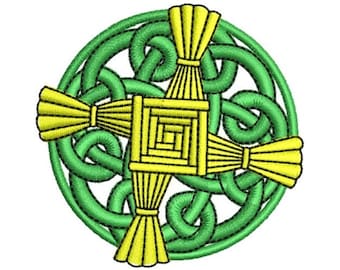 St Brigid's Cross - Machine Embroidery Design, Saint Brigid Of Kildare Cross Embroidery Pattern, Irish Knotwork Cross Embroidery Design