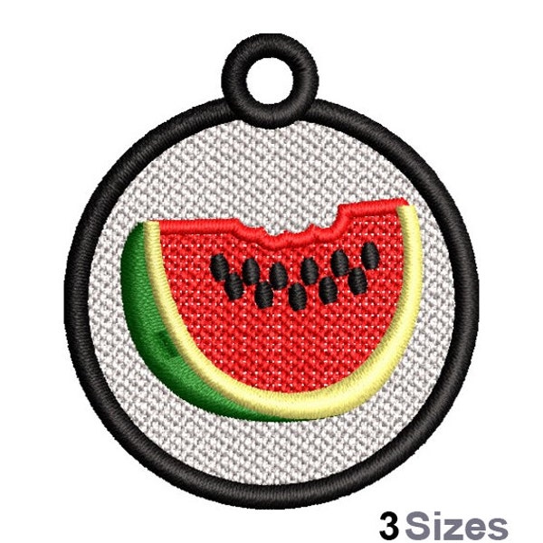 FSL Watermelon Slice - Machine Embroidery Design - 3 Sizes, Freestanding Lace Earring Embroidery Pattern, FSL Fruit Ornament Embroidery