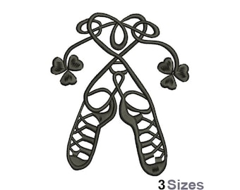 Irish Dance - Maschinenstickerei in 3 Größen, Stepdance Stickmuster, Keltische Tänzerin Silhouette Stickdatei