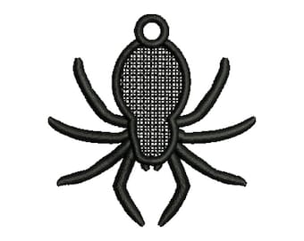 FSL Halloween Spider Machine Embroidery Design - 3 Sizes, Freestanding Lace Earring Embroidery Pattern, Animal FSL Embroidery, FSL Bug Charm