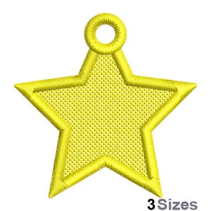 FSL 5 Point Star Machine Embroidery Design - 3 Sizes, Freestanding Lace Earring Embroidery Pattern, FSL Xmas Star Ornament Embroidery