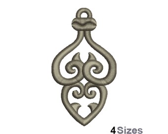 FSL Hearts Decoration Machine Embroidery Design - 4 Sizes, Freestanding Lace Earring Embroidery Pattern, FSL Hearts Ornament Embroidery