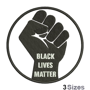 Black Lives Matter Logo - Machine Embroidery Design - 3 Sizes, Raised Fist Embroidery Pattern, BLM Hand Embroidery Design