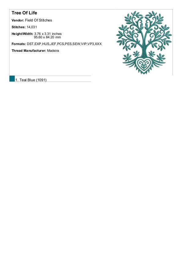 Tree of Life - Machine Embroidery Design - 3 Sizes, Tree and Flowers ...
