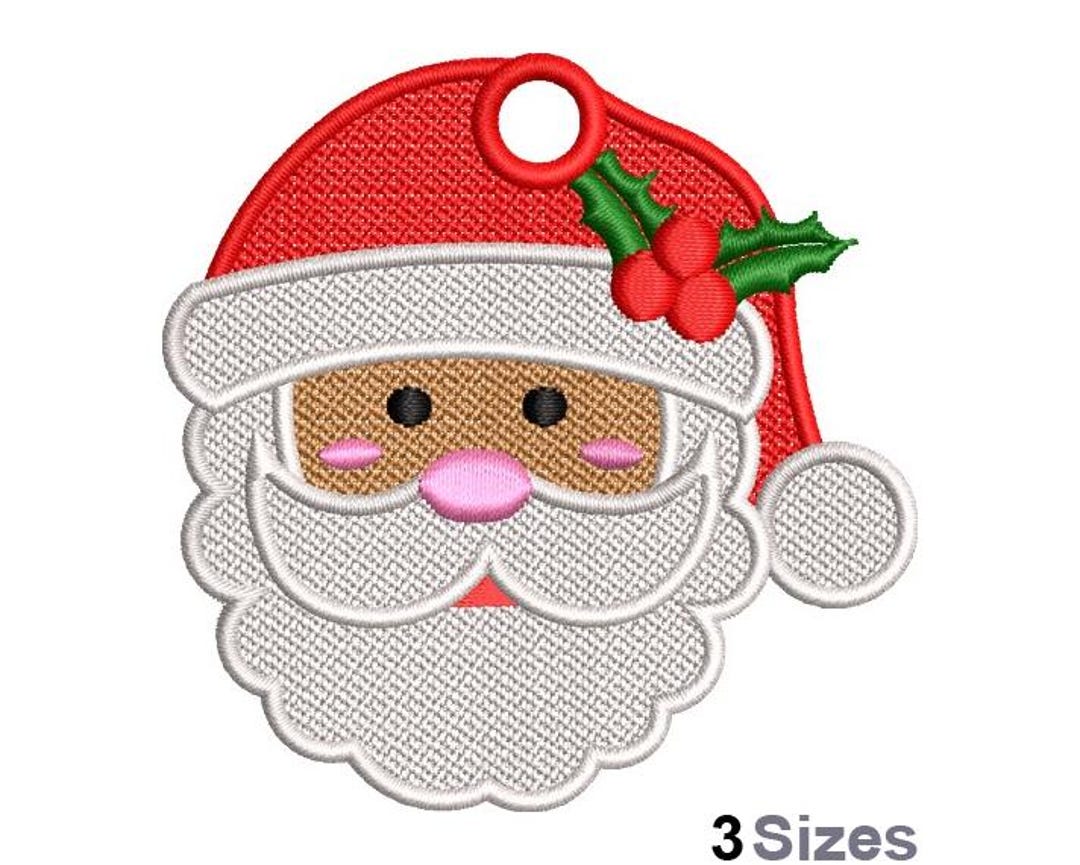 FSL Santa Head Applique - Machine Embroidery Design - 3 Sizes ...