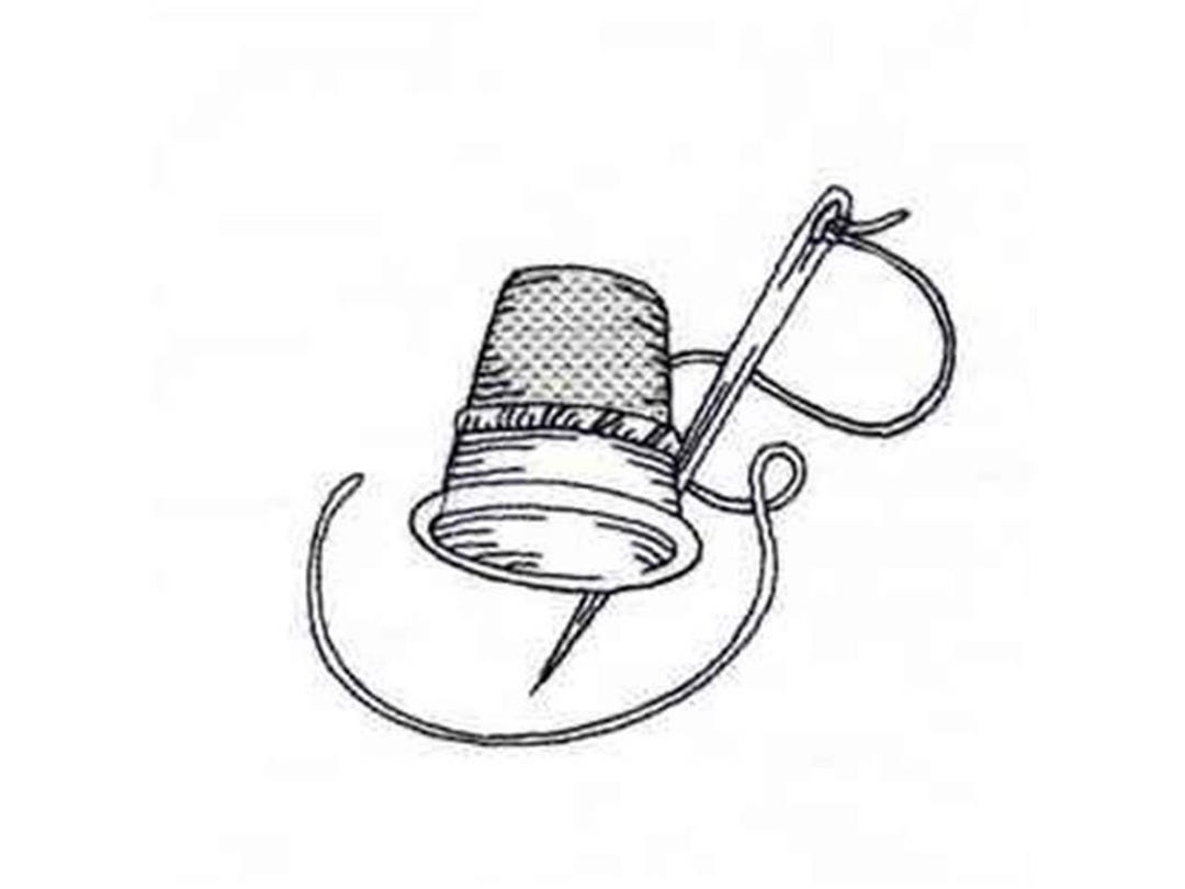 Sewing Needle With Thimble & Thread Machine Embroidery Design - Instant ...
