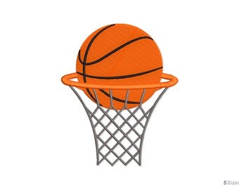 Basketball Hoop Machine Embroidery Design - 5 Sizes, Sports Theme Embroidery Pattern, Digital Download