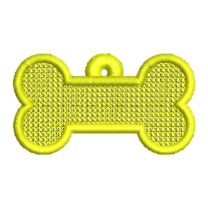FSL Dog Bone Machine Embroidery Design - 3 Sizes, Freestanding Lace Earring Embroidery Pattern, FSL Bone Ornament Embroidery