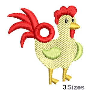 FSL Rooster Machine Embroidery Design - 3 Sizes, Freestanding Lace Earring Embroidery Pattern, FSL Cockerel Ornament Embroidery Design