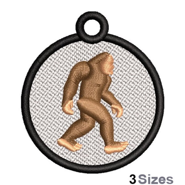 FSL Big Foot - Machine Embroidery Design - 3 Sizes, Freestanding Lace Earring Embroidery Pattern, FSL Sasquatch Ornament Embroidery Design