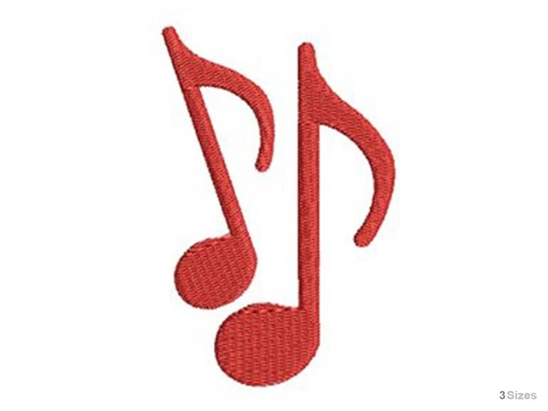 Music Notes Machine Embroidery Design - Digital Download 3 Sizes, Eight ...