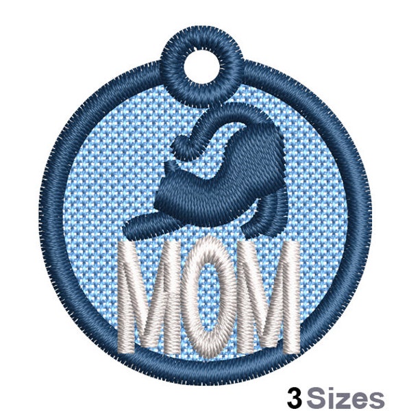 FSL Cat Mom Machine Embroidery Design - 3 Sizes, Freestanding Lace Earring Embroidery Pattern, FSL Cat Mother Ornament Embroidery Design