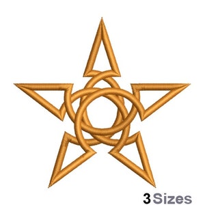 Peut inclure: Motif en forme d'étoile dorée avec un motif de nœud celtique. Le motif est composé de cercles et de triangles qui se chevauchent.
