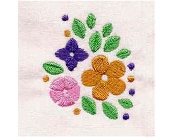 Floral Leaves & Petals Machine Embroidery Design, Floral Arrangement Embroidery Pattern, Digital Download