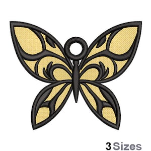 FSL Butterfly Machine Embroidery Design - 3 sizes, Freestanding Lace Butterfly Earring Embroidery Pattern, FSL Ornament Embroidery Design
