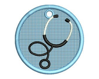 FSL Stethoscope Machine Embroidery Design - 3 Sizes, Freestanding Lace Earring Pattern, Heart Doctor FSL, Medical Instrument Pendant FSL