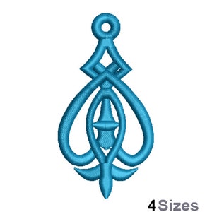 FSL Decorative Machine Embroidery Design - 4 Sizes, Freestanding Lace Earring Embroidery Pattern, FSL Ornament Embroidery Design