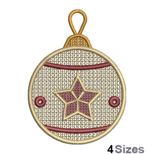 FSL Christmas Star Ornament - Machine Embroidery Design - 4 Sizes, Freestanding Lace Earring Embroidery Pattern, FSL Xmas Ornament Pattern