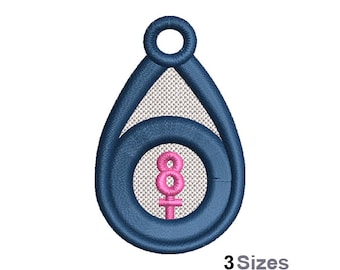 FSL Female Gender Symbol Machine Embroidery Design - 3 Sizes, Freestanding Lace Earring Embroidery Pattern, FSL Teardrop Ornament Embroidery