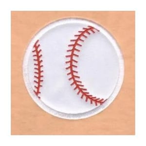 Baseball Applique Machine Embroidery Design - Sports Ball Applique Embroidery Pattern, Digital Download  2 Sizes