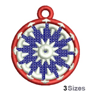 FSL Patriotic Starburst Machine Embroidery Design - 3 Sizes, Freestanding Lace Earring Embroidery Pattern, FSL American Ornament Embroidery