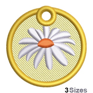 FSL Daisy Machine Embroidery Design - 3 Sizes, Freestanding Lace Earring Embroidery Pattern, FSL Floral Ornament Embroidery Design