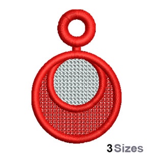 FSL Circles Machine Embroidery Design - 3 Sizes, Freestanding Lace Earring Embroidery Pattern, FSL Circle Ornament Embroidery Design